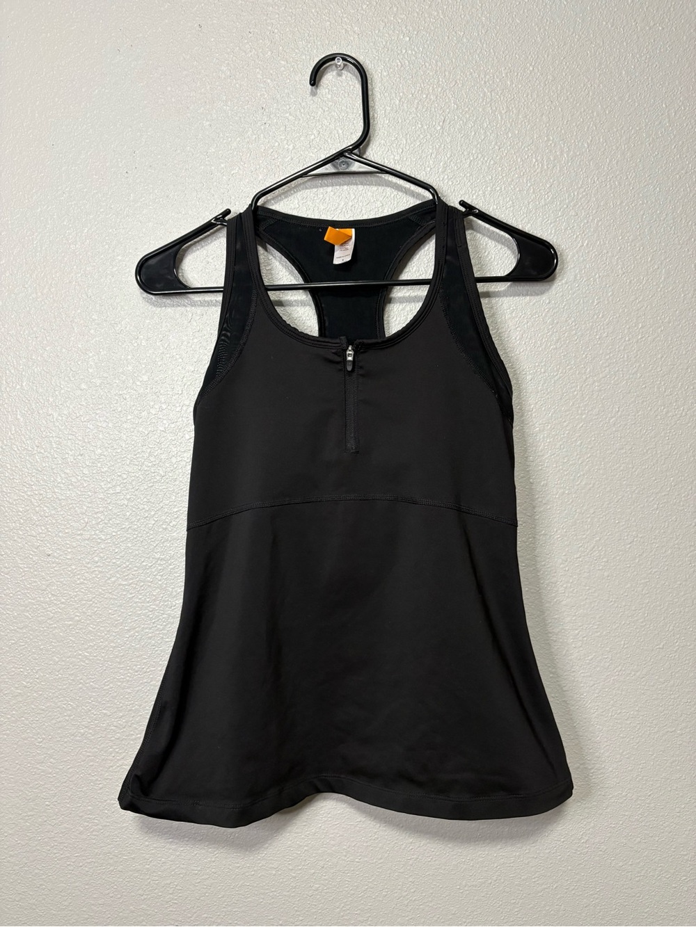 Lucy Activewear Racerback Workout Tank Top Built-In Bra Quarter Zip Small